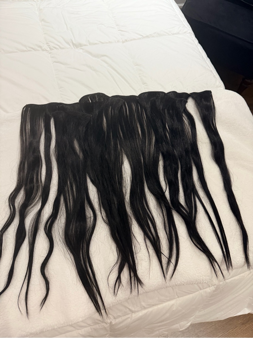 NATURALWAY Synthetic Clip in Hair Extensions 7PCS 22” 1B Black NEW Up to 300•F